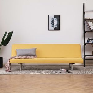 vidaXL Sofa, rozkładana, żółta, poliester 1