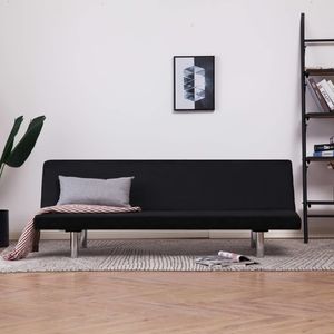 vidaXL Sofa, rozkładana, czarna, poliester 1