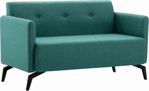 vidaXL 2-osobowa sofa tapicerowana tkaniną, 115x60x67 cm, zielona 1