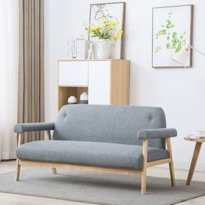 vidaXL Sofa dla 3 osób, tapicerowana tkaniną, jasnoszara (246644) - 246644 1