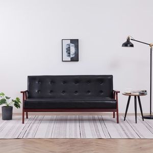 vidaXL 3-osobowa sofa, czarna, sztuczna skóra 1