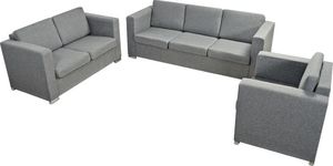 vidaXL Komplet wypoczynkowy 3+2+1 jasnoszary materiał 3