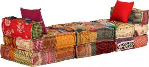 vidaXL Patchworkowa sofa modułowa, 3-osobowa 5