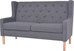 vidaXL 2-osobowa sofa tapicerowana tkaniną, szara 1