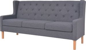 vidaXL 3-osobowa sofa tapicerowana tkaniną, szara 1