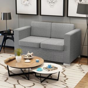 vidaXL 2 osobowa sofa tapicerowana jasnoszara 1