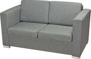 vidaXL 2 osobowa sofa tapicerowana jasnoszara 3