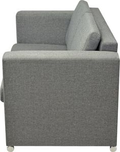 vidaXL 2 osobowa sofa tapicerowana jasnoszara 5