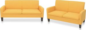 vidaXL Zestaw 2 sof tapicerowanych tkaniną, żółty 1