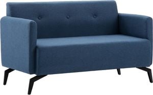 vidaXL 2-osobowa sofa tapicerowana tkaniną, 115x60x67 cm, niebieska 1