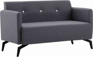 vidaXL 2-osobowa sofa tapicerowana tkaniną, 115x60x67 cm, ciemnoszara 1