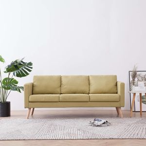 vidaXL 3-osobowa sofa tapicerowana tkaniną, zielona 1