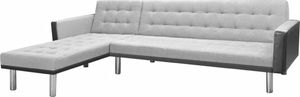 vidaXL Sofa rogowa z tkaniny, 218x155x69 cm szaro-czarna 1