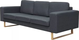 vidaXL Sofa 3-os. ciemnoszara 1