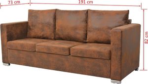 vidaXL 3-częściowy zestaw wypoczynkowy, sztuczny zamsz 7