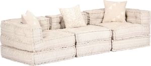 vidaXL 3-osobowa, rozkładana sofa modułowa, beżowa, tkanina 1