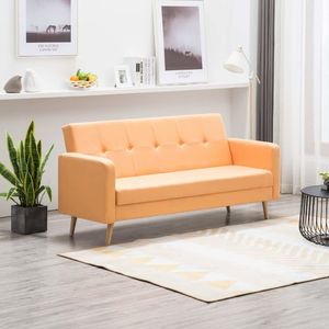 vidaXL Sofa tapicerowana materiałem, pomarańczowa 1