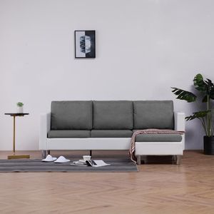 vidaXL 3-osobowa sofa z poduszkami, biała, sztuczna skóra 1
