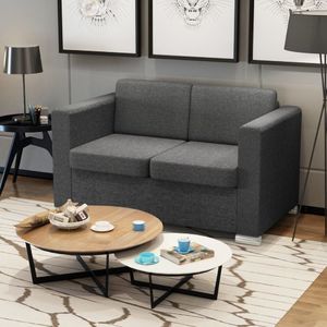 vidaXL 2 osobowa sofa tapicerowana ciemnoszara 1