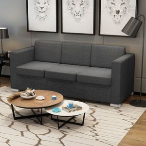 vidaXL 3 osobowa sofa tapicerowana ciemnoszara 1