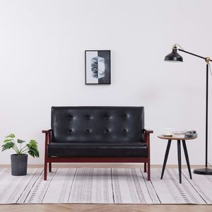 vidaXL 2-osobowa sofa, czarna, sztuczna skóra 1