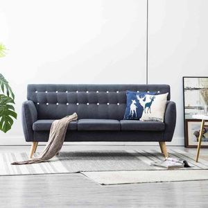 vidaXL 3-osobowa sofa tapicerowana tkaniną, 172x70x82 cm, ciemnoszara 1