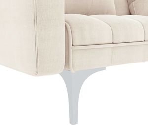 vidaXL Sofa rozkładana, kremowa, tapicerowana tkaniną 6