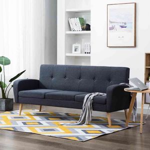 vidaXL 3-osobowa sofa tapicerowana tkaniną, ciemnoszara 1