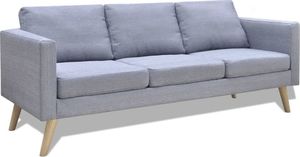 vidaXL Sofa 3-osobowa, materiałowa, jasnoszara 1