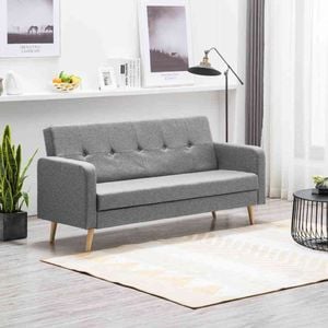 vidaXL Sofa materiałowa, jasnoszara 1