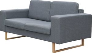 vidaXL Sofa 2-os. jasnoszara 1