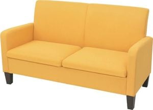 vidaXL Sofa 2-osobowa, żółta, 135 x 65 x 76 cm 1