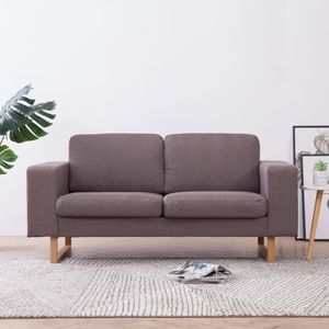 vidaXL Sofa 2-osobowa, tapicerowana tkaniną, taupe 1