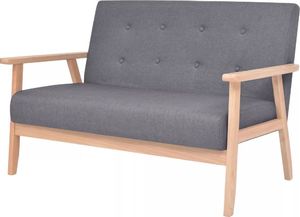 vidaXL 2-osobowa sofa materiałowa, ciemnoszara 1