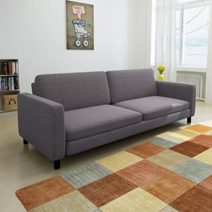 vidaXL Sofa 3 osobowa ciemnoszara tkanina 1