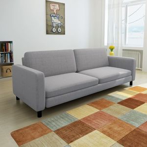 vidaXL Sofa 3 osbowa jasnoszara tkanina 1