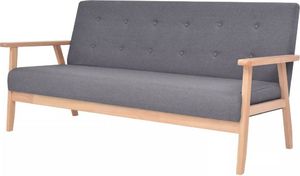 vidaXL 3 osobowa sofa tapicerowana, ciemnoszara 1