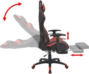 Fotel vidaXL czerwony z podnóżkiem (20178) 3