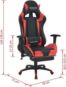 Fotel vidaXL czerwony z podnóżkiem (20178) 7