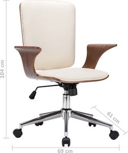 Krzesło biurowe vidaXL Kremowe 7