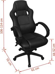 Krzesło biurowe vidaXL Czarne 6