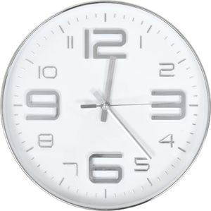 vidaXL zegar ścienny, 30 cm, srebrny (50632) 1