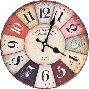 vidaXL zegar ścienny w stylu vintage, wielokolorowy, 30 cm 1