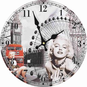 vidaXL zegar ścienny w stylu vintage Marilyn Monroe, 30 cm (50628) 1