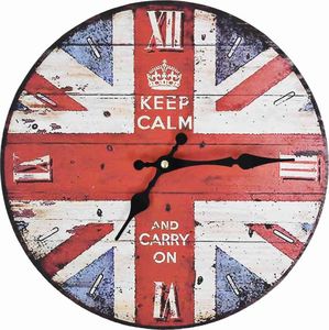 vidaXL zegar ścienny do kuchni, w stylu vintage, flaga UK, 30 cm (50627) 1