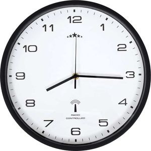 vidaXL sterowany radiowo zegar kwarcowy, 31 cm, biało-czarny (50617) 3