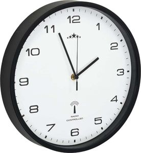 vidaXL sterowany radiowo zegar kwarcowy, 31 cm, biało-czarny (50617) 4