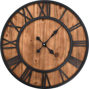 vidaXL zegar z mechanizmem kwarcowym, drewno i metal, 60 cm, XXL 1