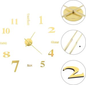 vidaXL zegar ścienny 3D, nowoczesny design, 100 cm, XXL, złoty (50638) 1