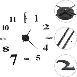 vidaXL zegar ścienny 3D, nowoczesny design, 100 cm, XXL, czarny 1
